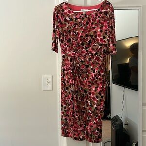 Dress Barn multicolored half sleeve dress, size 8